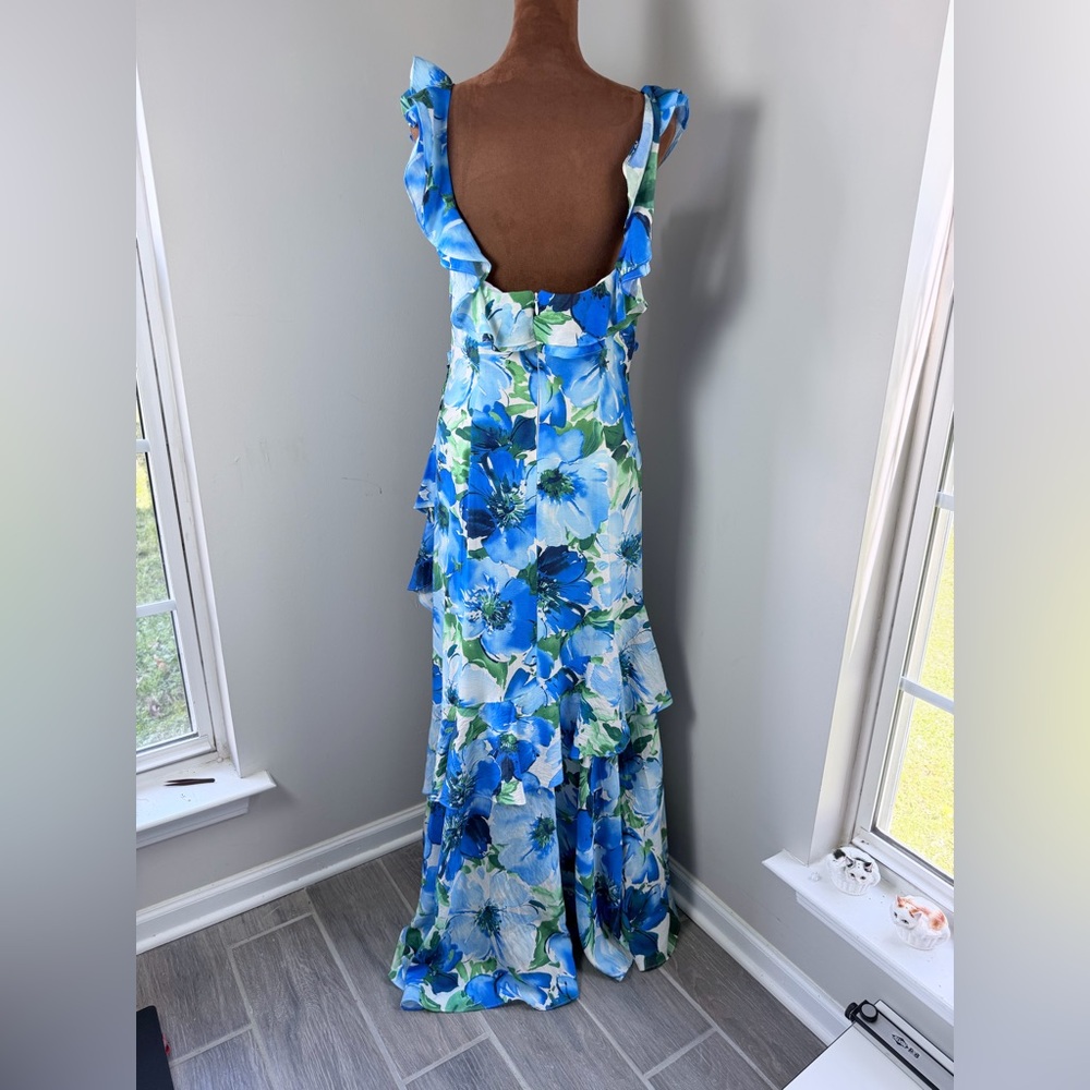NWT Alex Marie Blue Floral High Low Dress - Picture 8 of 12